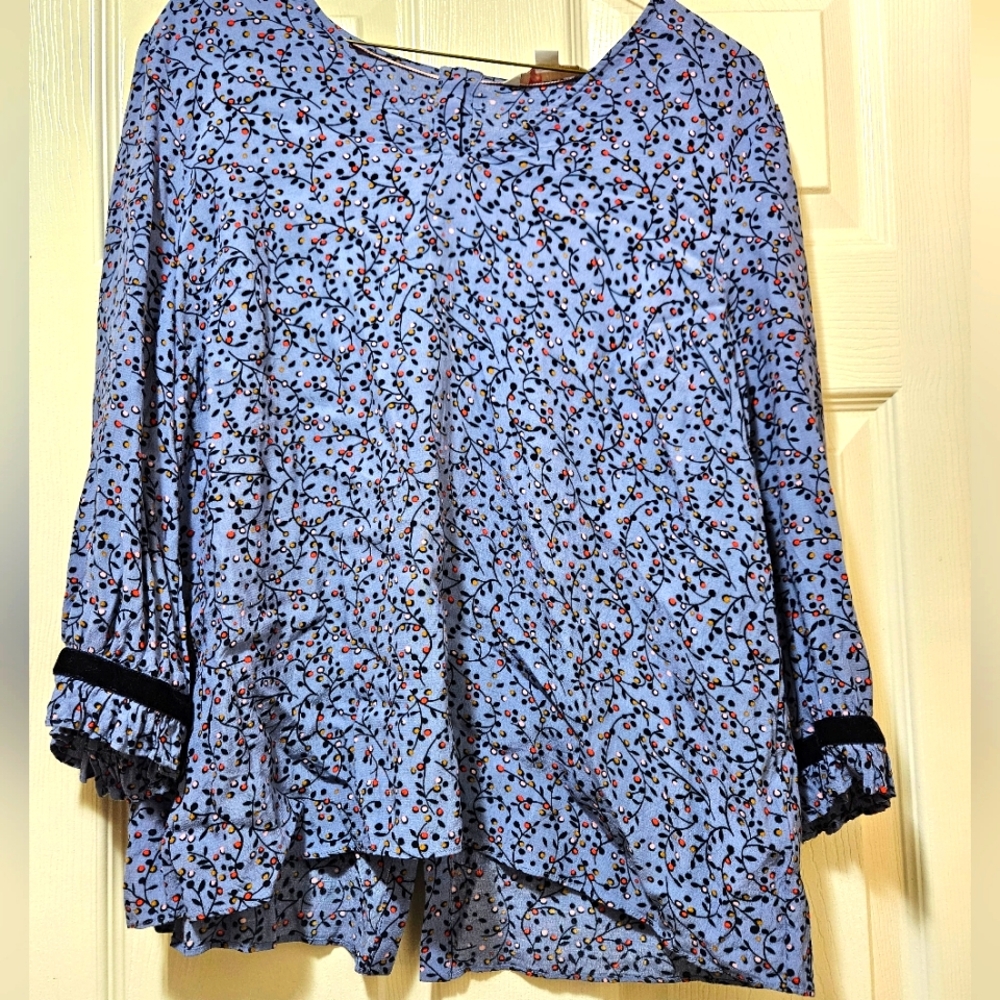 Floral Blue Women's Top